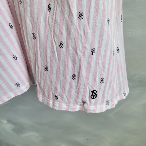 Victoria Secret Signature Monigram Print Nightie Gown Mini Dress Size L Babydoll - Picture 4 of 10